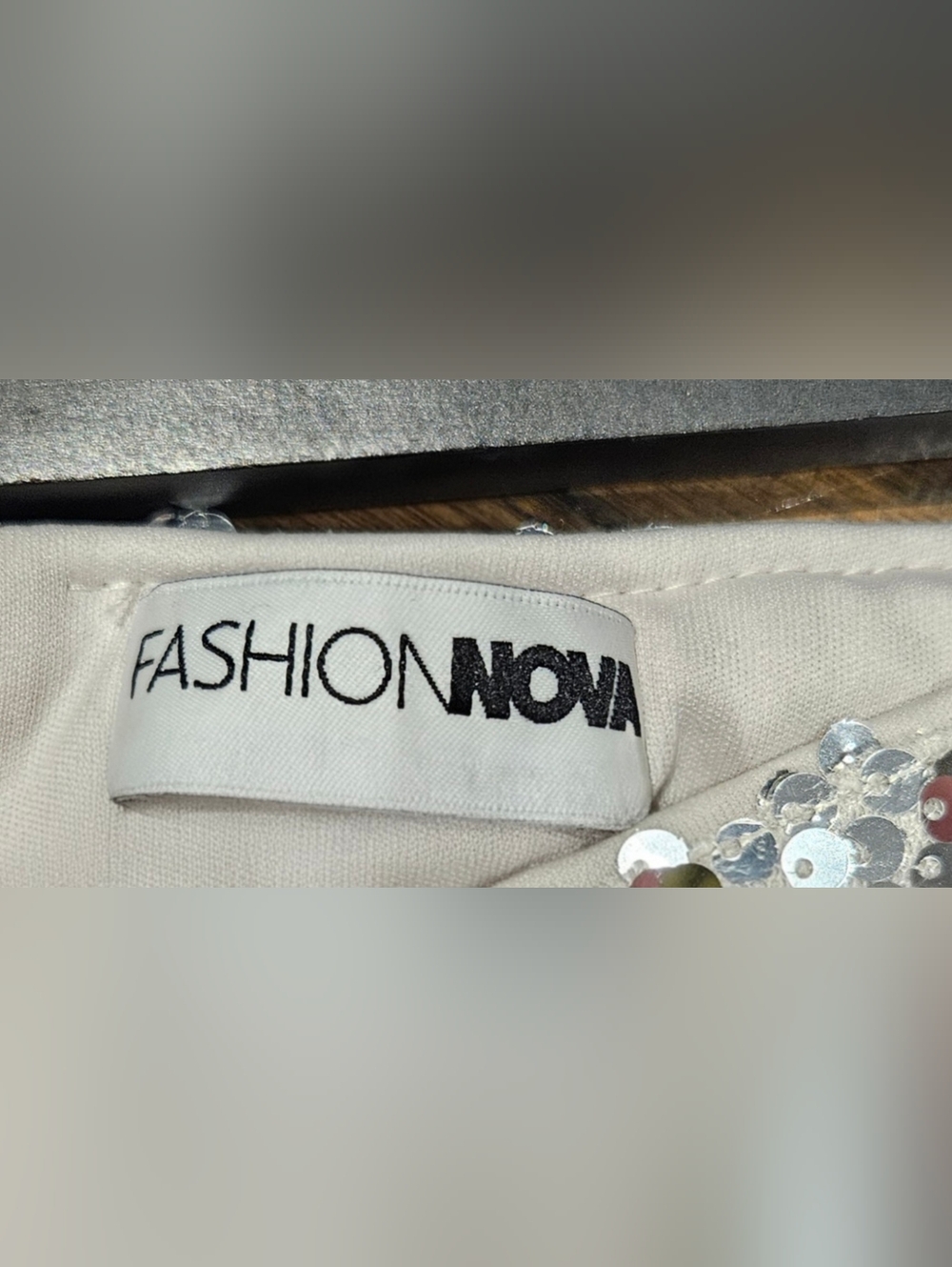 Fashion Nova Silver Sequin Crop Top Jacket And Skirt - Picture 5 of 6